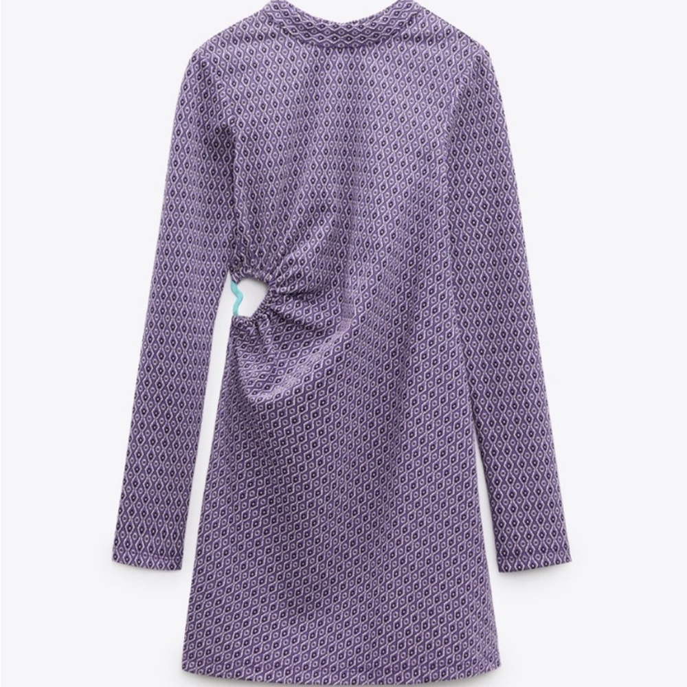 Zara Purple Patterned Mini Dress